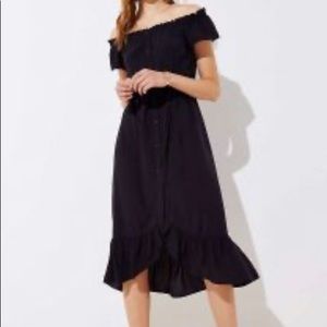 NWT LOFT off shoulder black dress